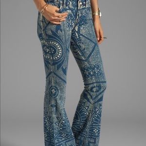 Free People Bali Discharge Bell Bottoms
